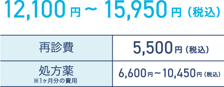 12,100円〜15,950円（税込）