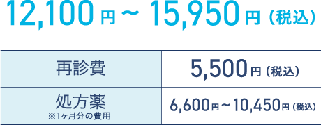 12,100円〜15,950円（税込）
