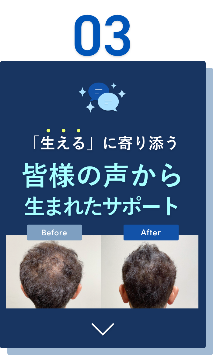 「生える」に寄り添う皆様の声から生まれたサポート