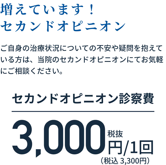 増えています！セカンドオピニオン