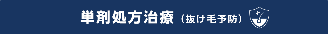 単剤処方治療(抜け毛予防)