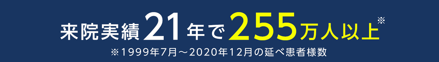 来院実績21年で255万人以上